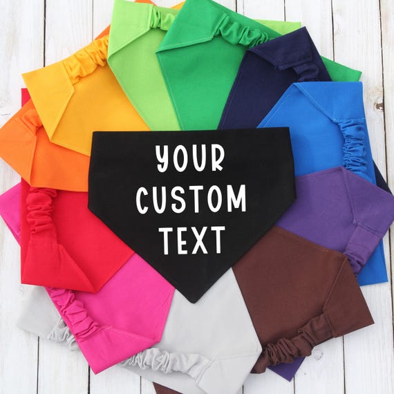 Scrunchie Dog Bandana, Custom Text Pet Bandana, Customized Dog Bandana, Gift for Dog Mom, New Dog Gift, Dog Groomer Gift, Bulk Order Bandana