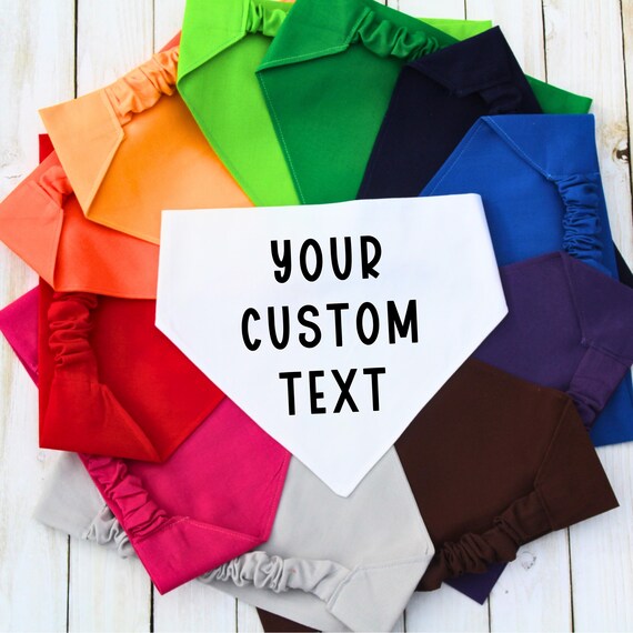 Scrunchie Dog Bandana, Custom Text Pet Bandana, Customized Dog Bandana, Gift for Dog Mom, New Dog Gift, Dog Groomer Gift, Bulk Order Bandana