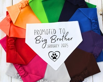 Scrunchie Pet Bandana, Baby Announcement Dog Bandana, New Dog Mom Gift, Baby Shower Gift, Slip on Pet Scarf, New Pet Gift, Cat Bandana