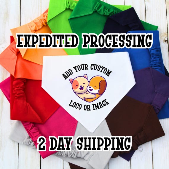 Scrunchie Dog Bandana, Custom Full Color Logo Pet Bandana, Personalize with Custom Image, New Dog Mom Gift, Dog Groomer Gift, Bulk Order
