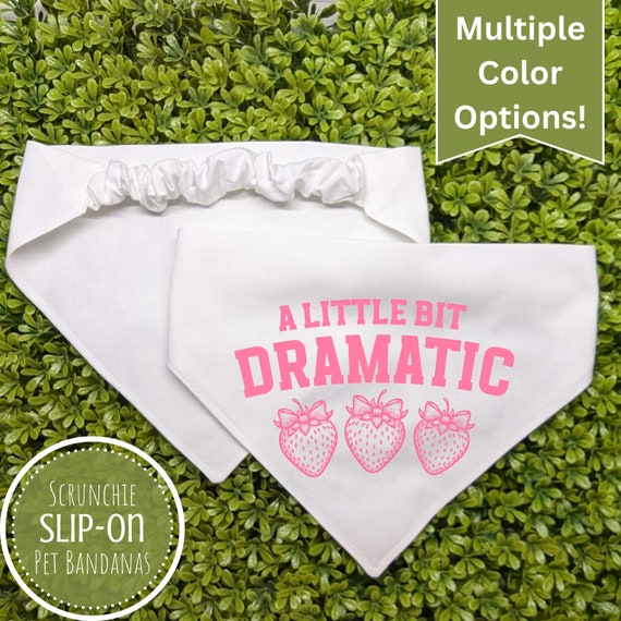 Scrunchie Dog Bandana, Dramatic Pet Bandana, Cat Bandana, Personalized Pet Gift, Gift for Dog Mom, New Dog Gift, Bulk Order Bandanas
