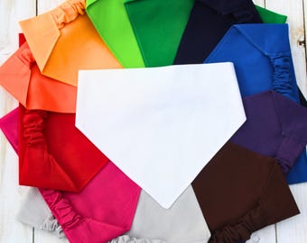 Scrunchie Dog Bandana, Blank Bandana for Pets, Cat Bandana, Solid Color Blank Slip On Bandana, Bulk Order Bandana, Blank Pet Accessory