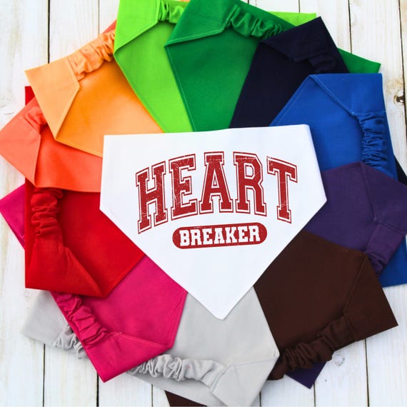 Scrunchie Dog Bandana, Personalized Pet Bandana, Valentine's Day Dog Bandana, Heartbreaker Pet Bandana, Gift for Dog Mom, New Dog Gift