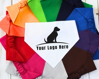 Scrunchie Dog Bandana, Custom Logo Pet Bandana, Customized Dog Bandana, Gift for Dog Mom, New Dog Gift, Dog Groomer Gift, Bulk Order Bandana