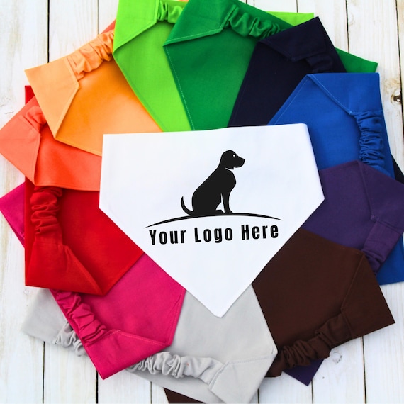 Scrunchie Dog Bandana, Custom Logo Pet Bandana, Customized Dog Bandana, Gift for Dog Mom, New Dog Gift, Dog Groomer Gift, Bulk Order Bandana