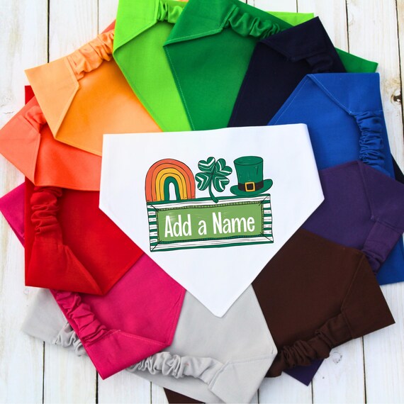 Scrunchie Dog Bandana, St. Patrick's Day Pet Bandana, Cat Bandana, Personalized Pet Bandana, Gift for Dog Mom, New Dog Gift, Lucky Bandana