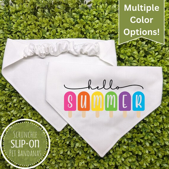 Scrunchie Dog Bandana, Summer Popsicle Pet Bandana, Cat Bandana, Lucky Pet Bandana, Gift for Dog Mom, New Dog Gift, Bulk Order Bandanas