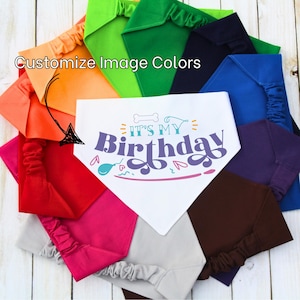 Scrunchie Hundegeburtstag Bandana, es ist mein Geburtstag, benutzerdefinierte Geburtstags-Haustierbandana, Geschenk für neuen Hund, Geschenk für Hundemutter, Hundegeburtstagsfeier