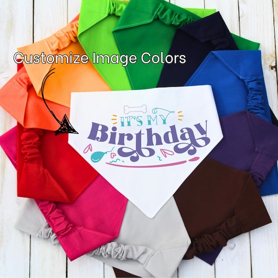 Scrunchie Dog Birthday Bandana, It's My Birthday, Custom Birthday Pet Bandana, Gift for New Dog, Gift For Dog Mom, Dog Birthday Celebration