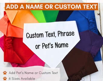Customizable Scrunchie Dog Bandana, Add Pet Name or Text