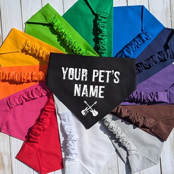Scrunchie Pet Bandana, Custom Dog Bandana, Personalized Pet Gift, Gift for Mom, Gift for Dad, Rock Star Bandana, Personalized Cat Bandana