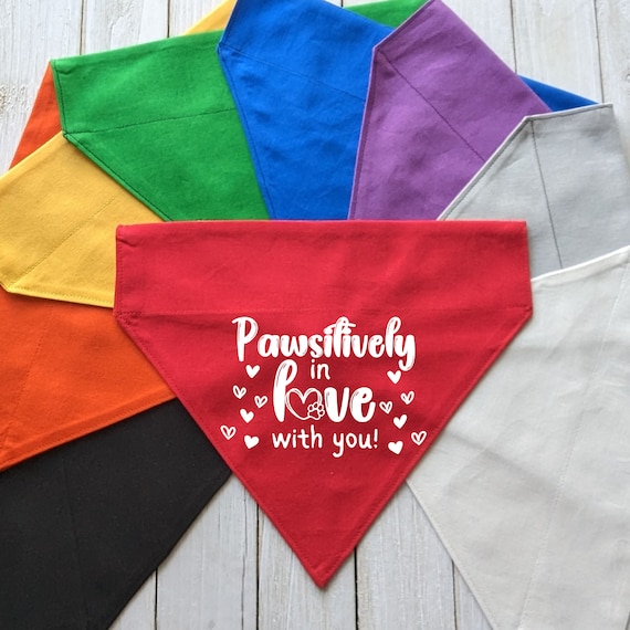 Dog Bandana, Over the Collar Valentine's Day Pet Bandana, Gift for Dog Mom, Gift for Dog Lover, Personalized Pet Scarf, Cat Bandana, New Dog