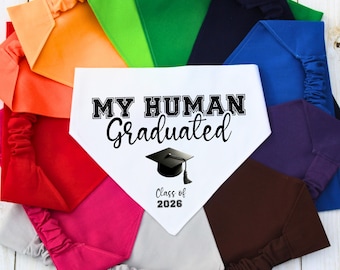 Personalized Graduation Dog Bandana, Class of 2026 Pet Scarf