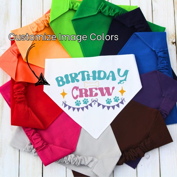 Scrunchie Dog Birthday Bandana, Birthday Crew, Custom Birthday Pet Bandana, Gift for New Dog, Gift For Dog Mom, Dog Birthday Celebration