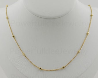 18K Gold Filled Dainty Thin Link Chain-Thin Chain-Necklace-Gold Necklace-Thin Necklace