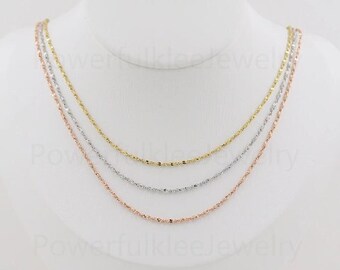 18K Gold Filled Dainty Thin Link Chain-Twist Thin Chain-Necklace-Gold Necklace-Thin Necklace