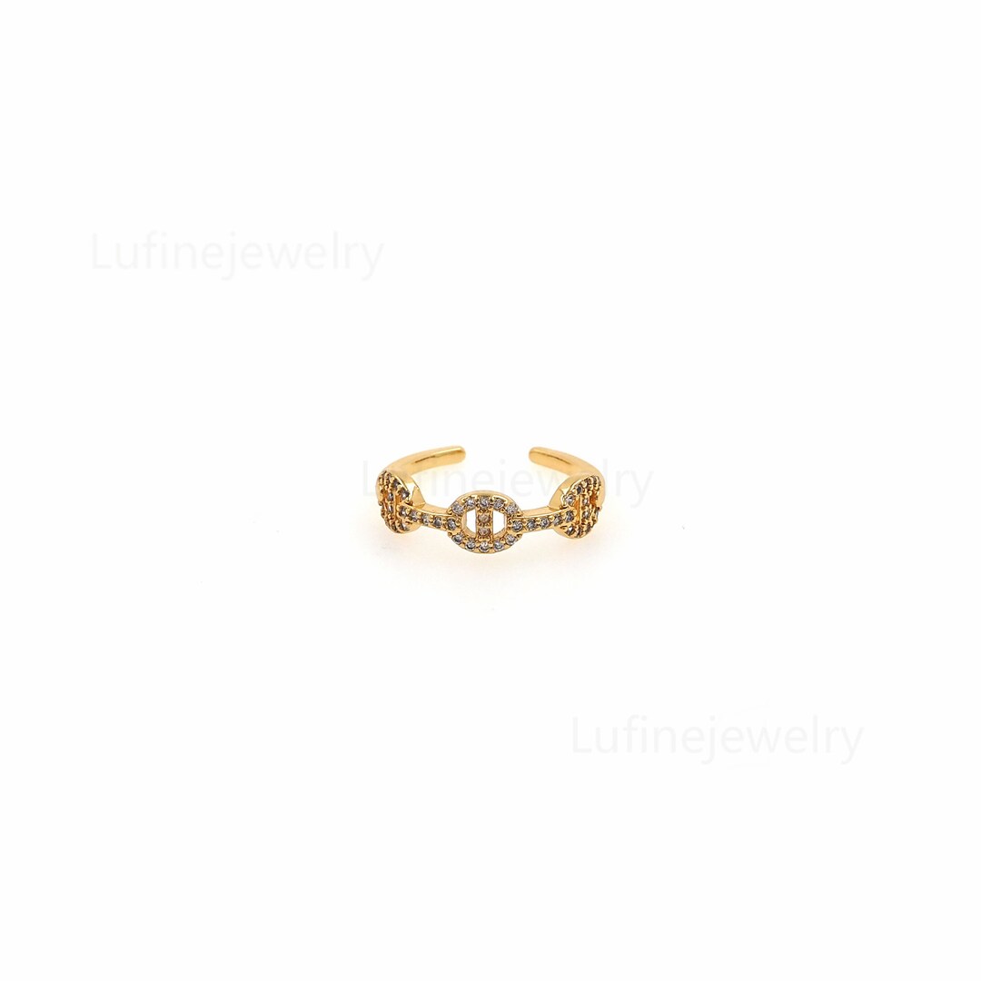18K Gold Filled Pig Nose Ring,gold Pig Nose Ring,cz Micro Pave Pig Nose ...