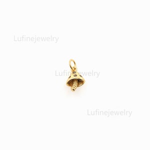 18K Gold Filled Mushroom Pendant,Dainty Mushroom Charm Necklace Bracelet for DIY Jewelry Making Supply 15x8x4.5mm