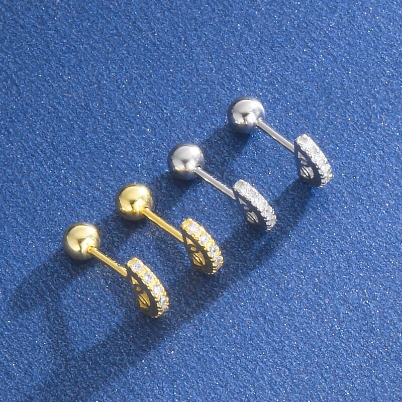 925 Sterling Silber Ohrringe X-Form - CZ Steine Für Damen & Teenager