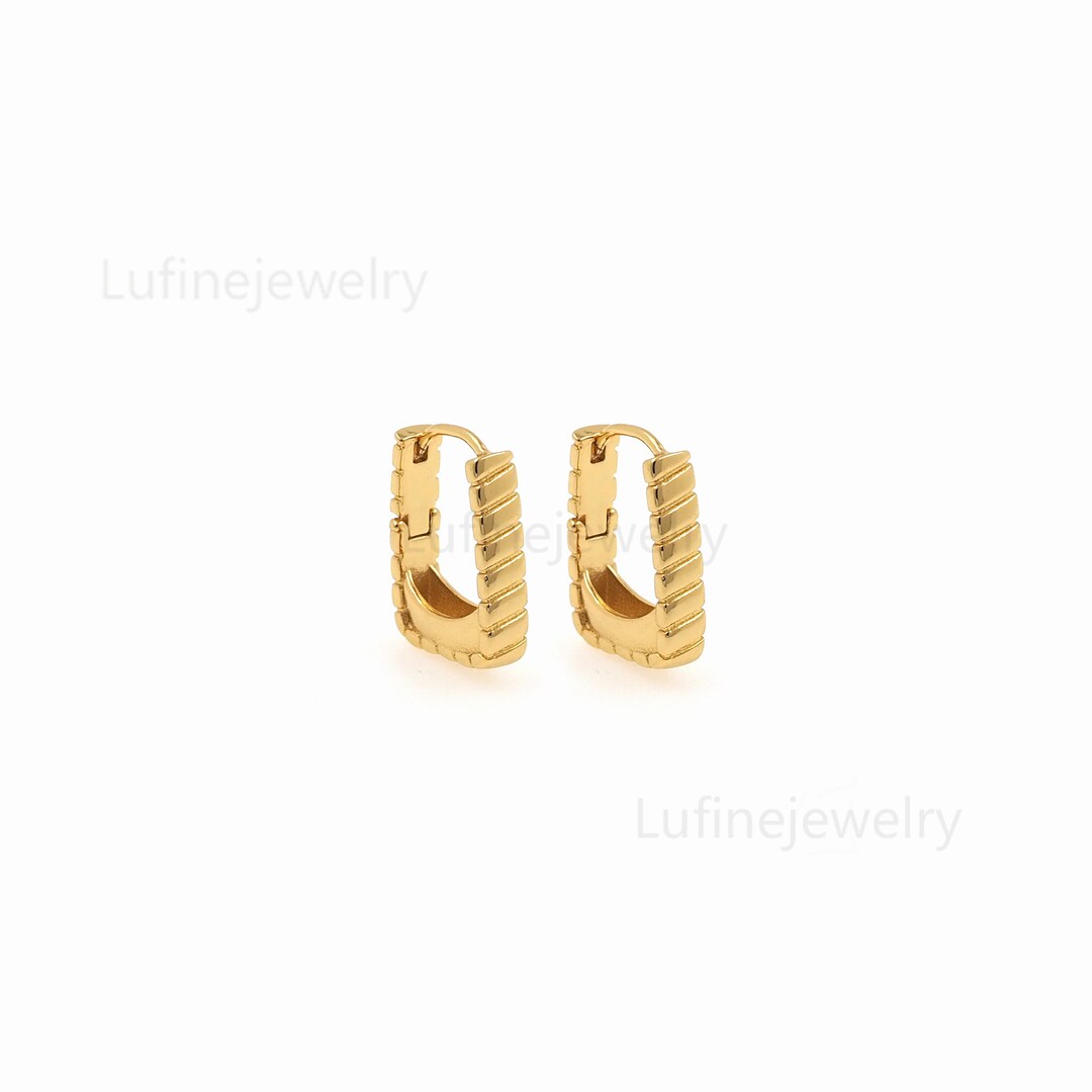 Rectangular Hoops 18K Gold Filled Rectangular Hoop Earring,minimalist Hoop Earrings ...