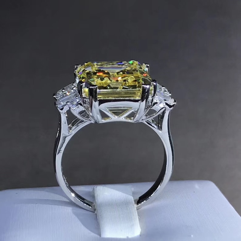 8ct yellow sapphire luxury emerald cut engagement ring gift for her anniversary ring promise ring wedding ring