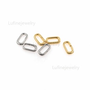 18K Gold Filled Oval Carabiner Clasp,Small Oval Buckle Clasp,Carabiner Clasp,Spring Clasp,for DIY Jewelry