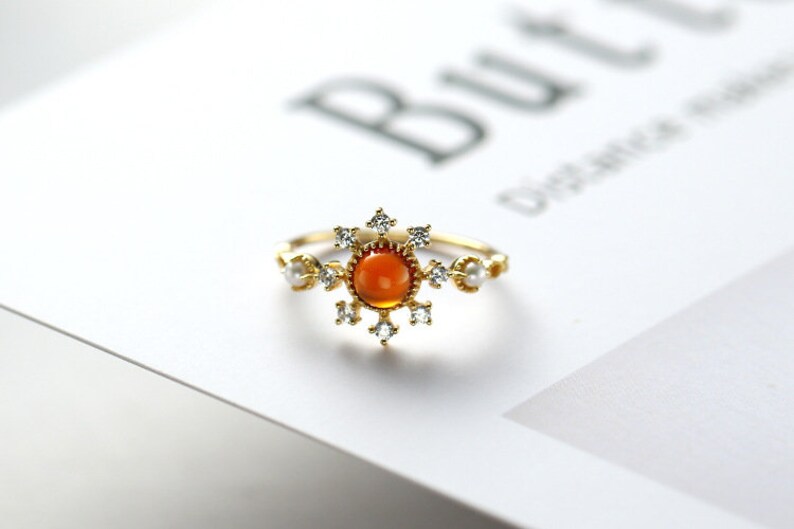 garnet ring garnet gold ring 9k gold vintage round cut natural garnet ring gemstone ring anniversary ring