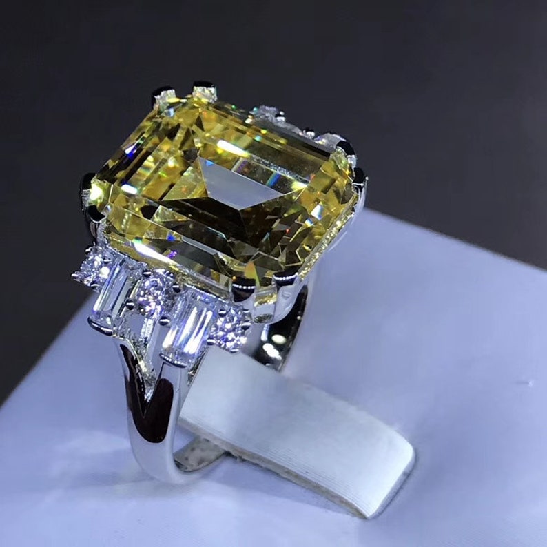 8ct yellow sapphire luxury emerald cut engagement ring gift for her anniversary ring promise ring wedding ring