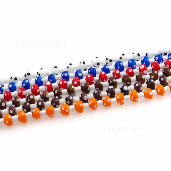 Glass Mushroom Beads Etsy