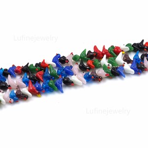 10pcs Glass Cute Bird Beads,Lampwork Animal Bird Charms for Jewelry Making DIY Crafts Findings(20x10mm)