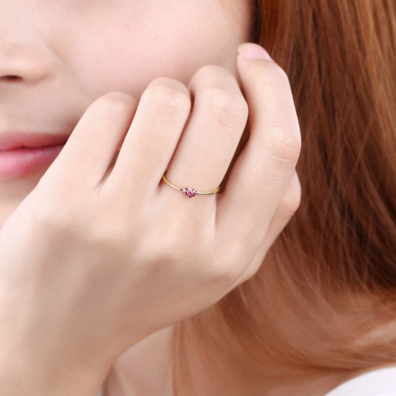 14k gold ring Solid 14k gold round cut natural ruby ring ruby ring gemstone ring