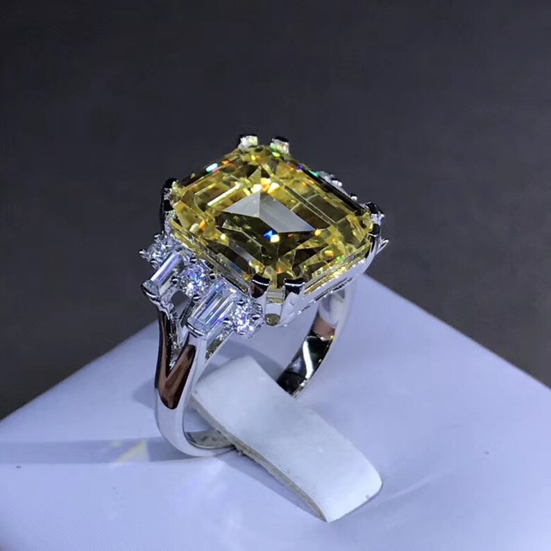 8ct yellow sapphire luxury emerald cut engagement ring gift for her anniversary ring promise ring wedding ring