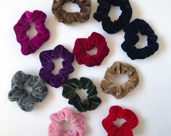3 pack Soft Velvet Scrunchies - Assorted Colors Hair Accessories