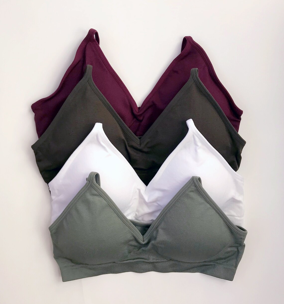 Seamless Padded Bralette V Neck Bralette With Adjustable - Etsy