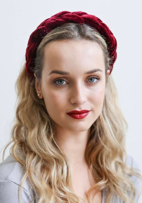 8 Pack Velvet Braided Headbands - Stretchy Hair Accessories Amazon.com : RFTWXHPN Black Velvet Braided Headbands for  main image 2