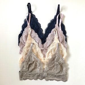 Floral All Over Lace Trim Triangle Bralette
