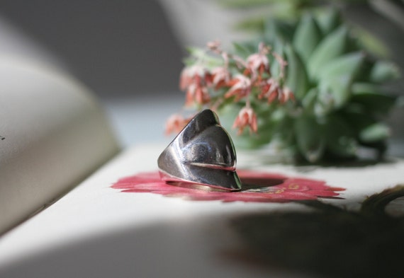 Sterling Silver Shield ring (solid)  unisex - image 2