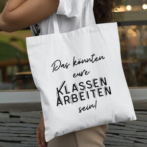 Tasche für den humorvollen Lehrer  - Jutebeutel (mit langen Henkeln)