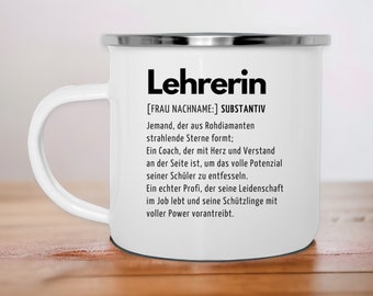 personalisierte Emaille Tasse Lehrer | Lehrkraft | Lehrerin | Geschenk | Teacher | Costum techer mug |