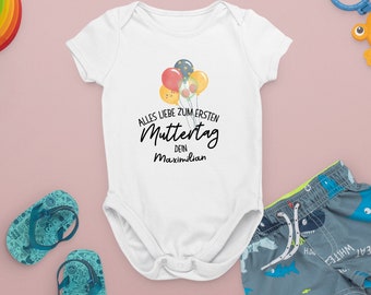 Personalisierter Baby Body mit Namen zum ersten Muttertag  - Das perfekte Muttertagsgeschenk