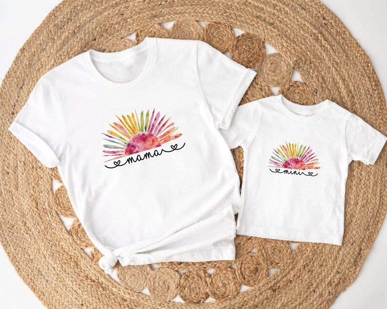 Mama und Mini Partnerlook, Geschenk zu Muttertag, Geburt, Geburtstag, Nachhaltige T-Shirts, 100% Biobaumwolle, Nachhaltig Fair Kleidung Bild 1