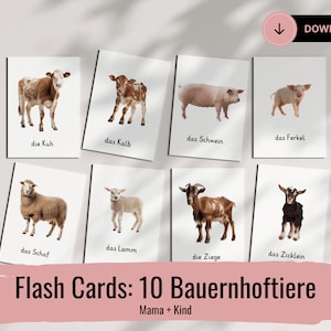 Matching game - identify and match baby animals and mothers - Montessori toys for toddlers - card game