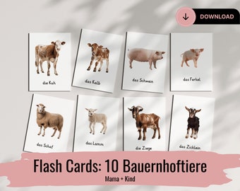 Matching game - identify and match baby animals and mothers - Montessori toys for toddlers - card game