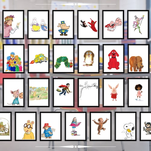 Iconic Childrens Book Characters Gallery Wall-classroom - Etsy