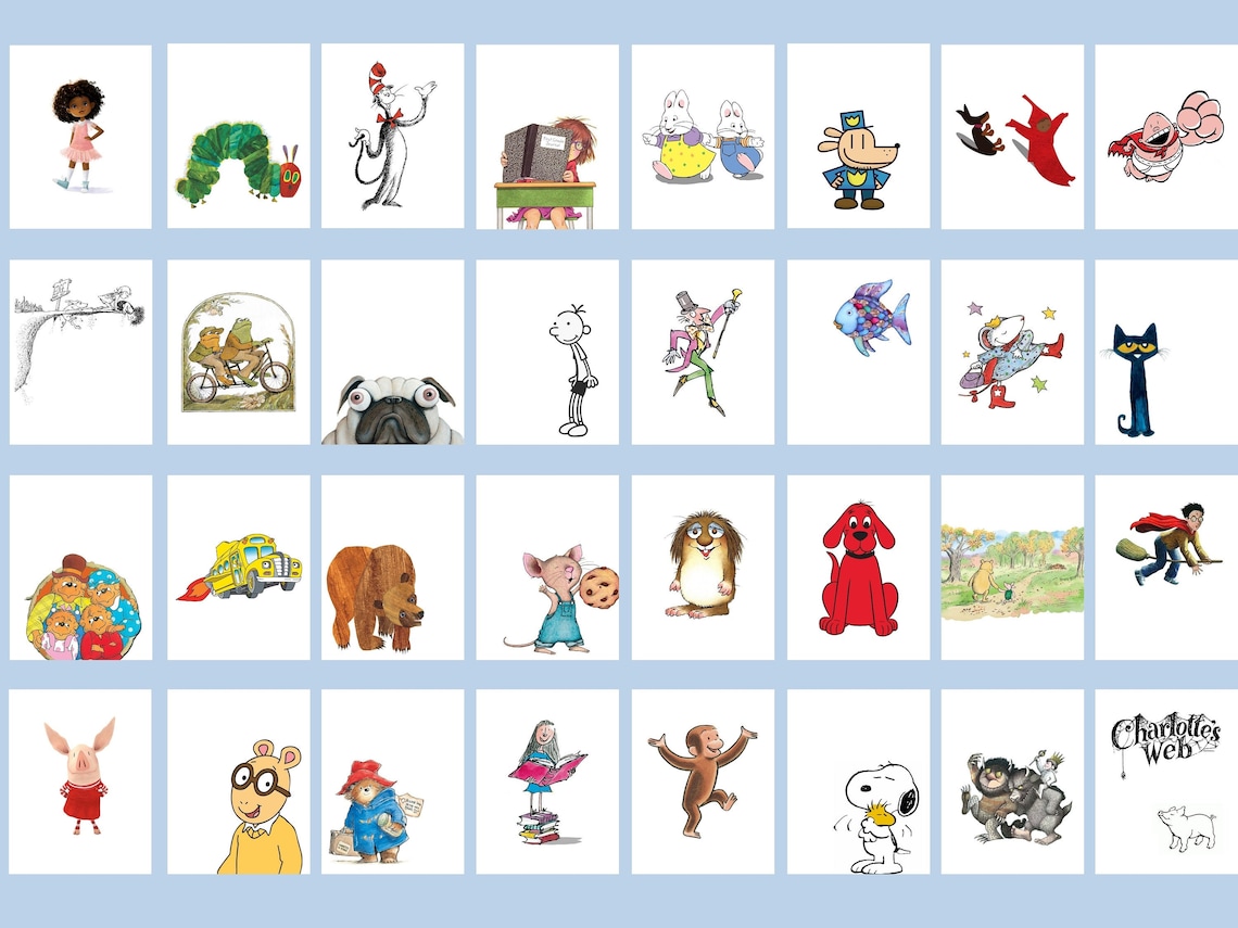 Iconic Childrens Book Characters Gallery WallClassroom Etsy