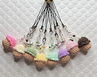 Crochet Cupcake  keychain