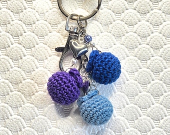 Crochet Blueberry Keychain