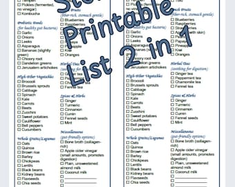 Magen Freundlich Grocery Gut Gesundheit Lebensmittel Einkaufsliste Instant Download 2 in 1 PDF