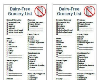 Gluten Free Celiac Grocery List Diabetic Food Etsy
