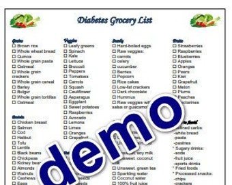 Grocery List Diabetes - Etsy